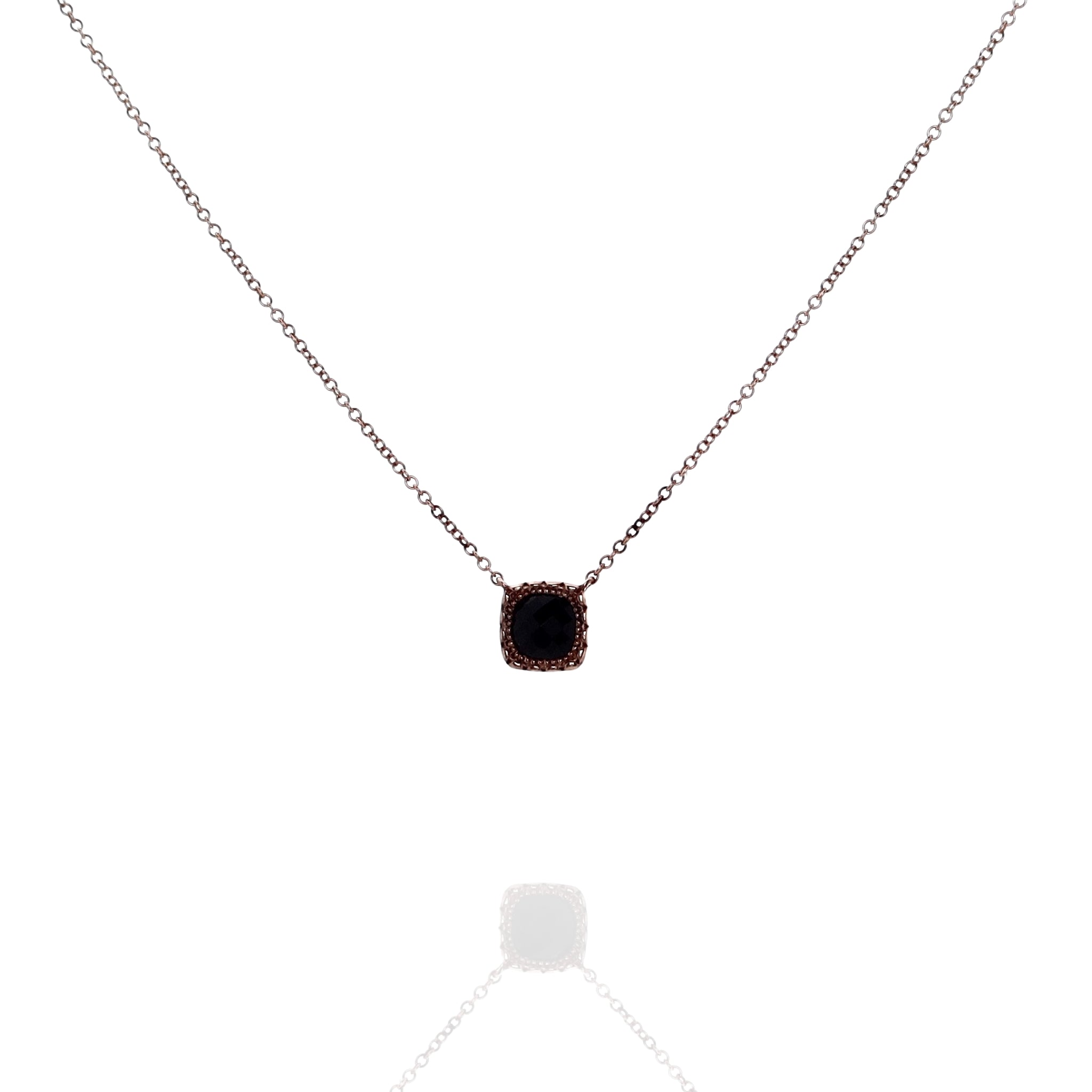 Tacori Petite Black Onyx Gemstone Cushion Cut Pendant Necklace for Women