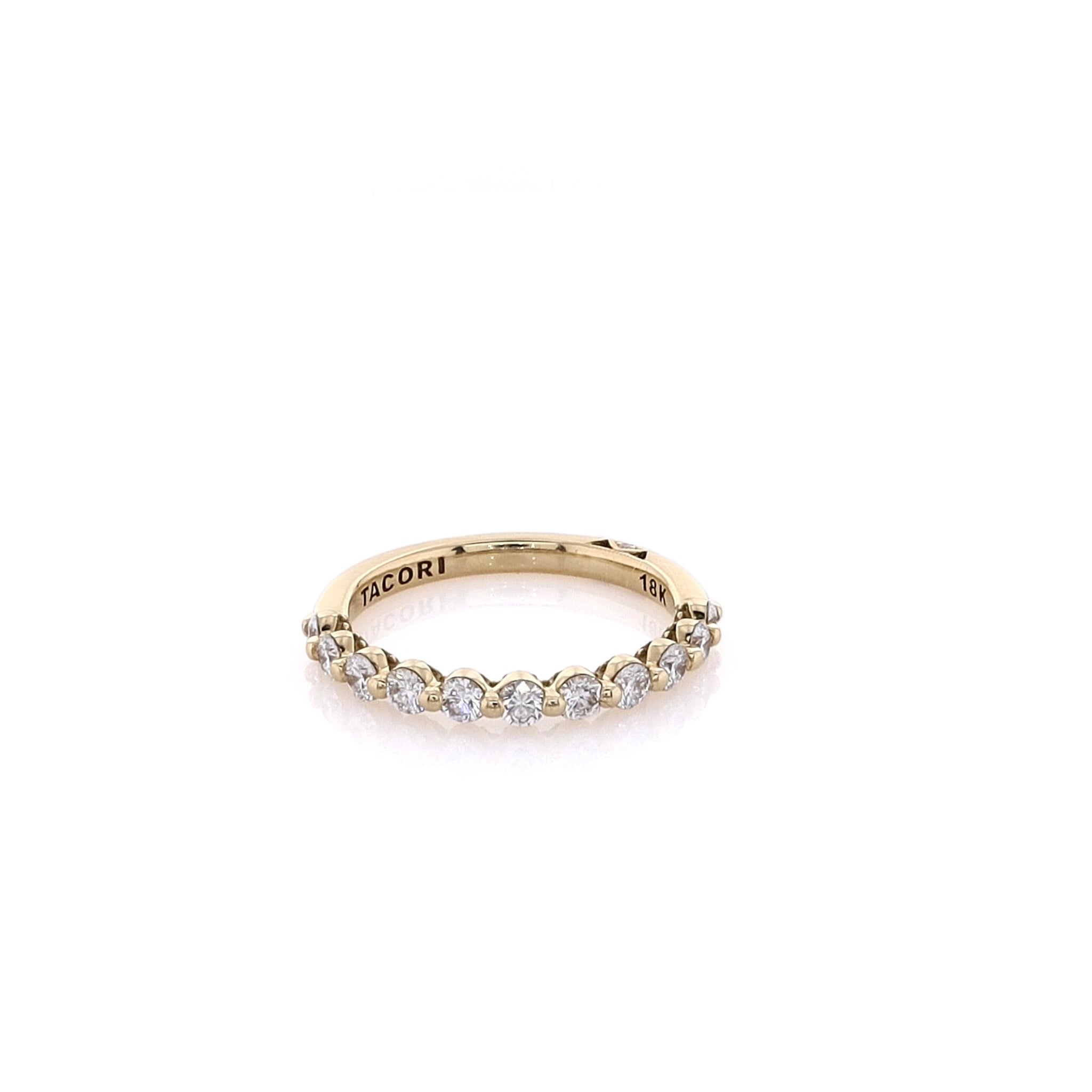 Tacori 18K Yellow Gold Sculpted Crescent Diamond Wedding Ring Size 5.5