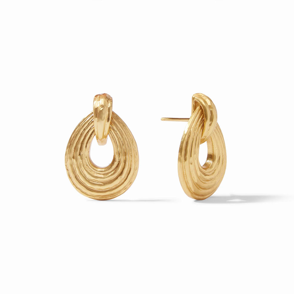Julie Vos 1 - inch 24k Gold Plated Havana Demi Doorknocker Earrings