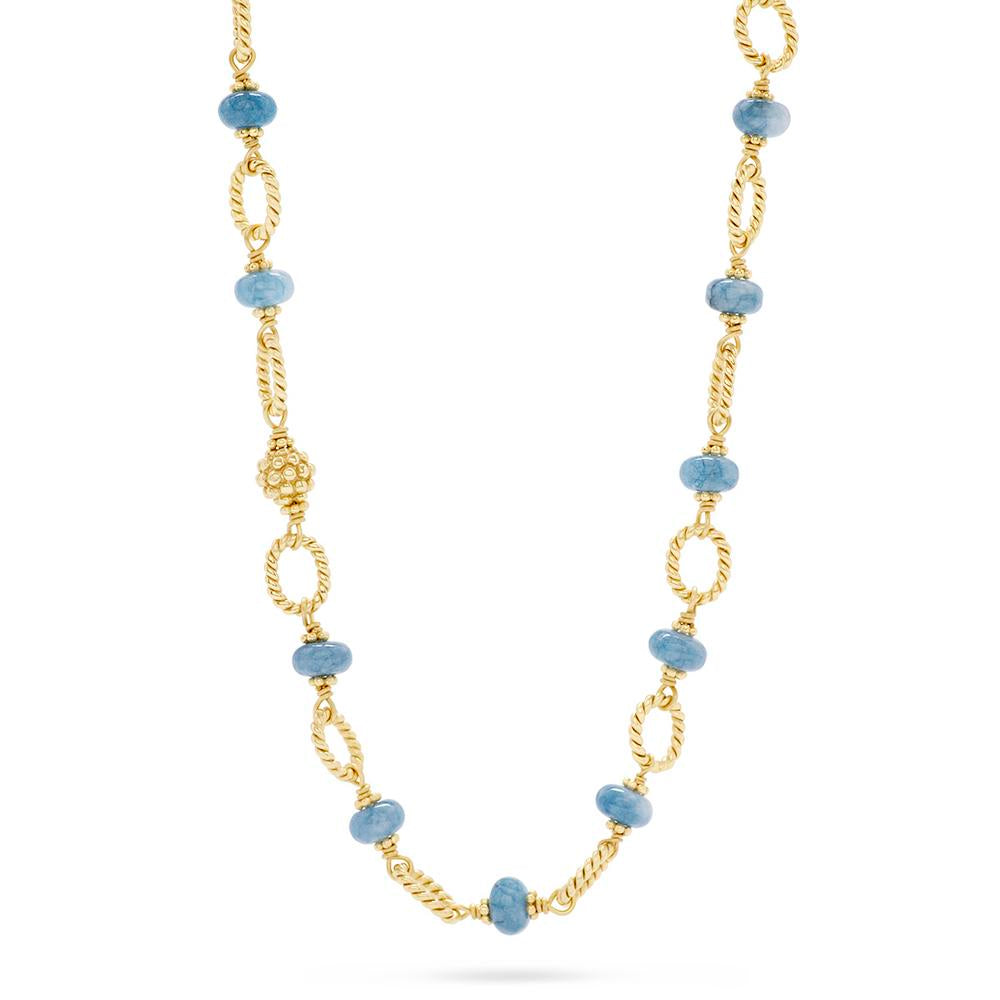 Capucine De Wulf Semi - precious Jade Bead & Chain Necklace