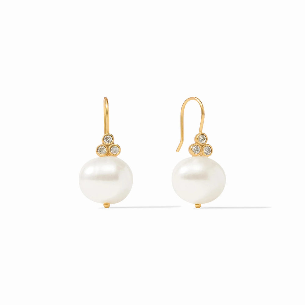Julie Vos Elegant Tudor-Style Freshwater Pearl and CZ Earrings