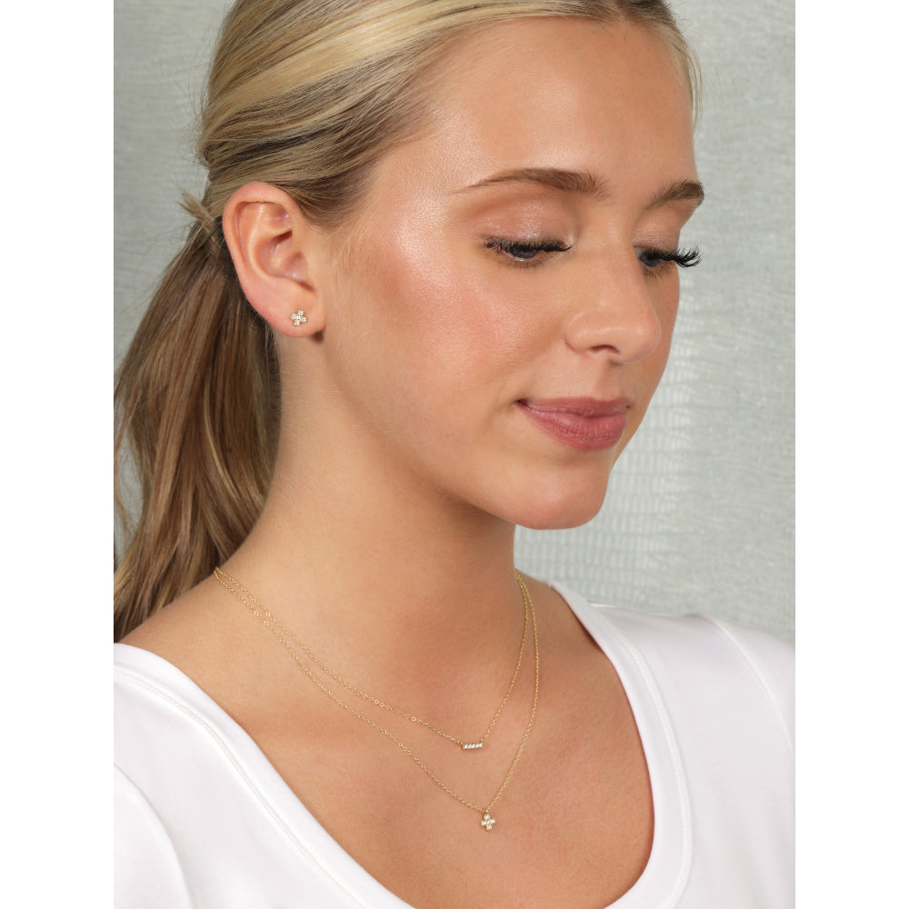 enewton Couture 14kt Yellow Gold Significance Bar Necklace with Four Natural Diamonds