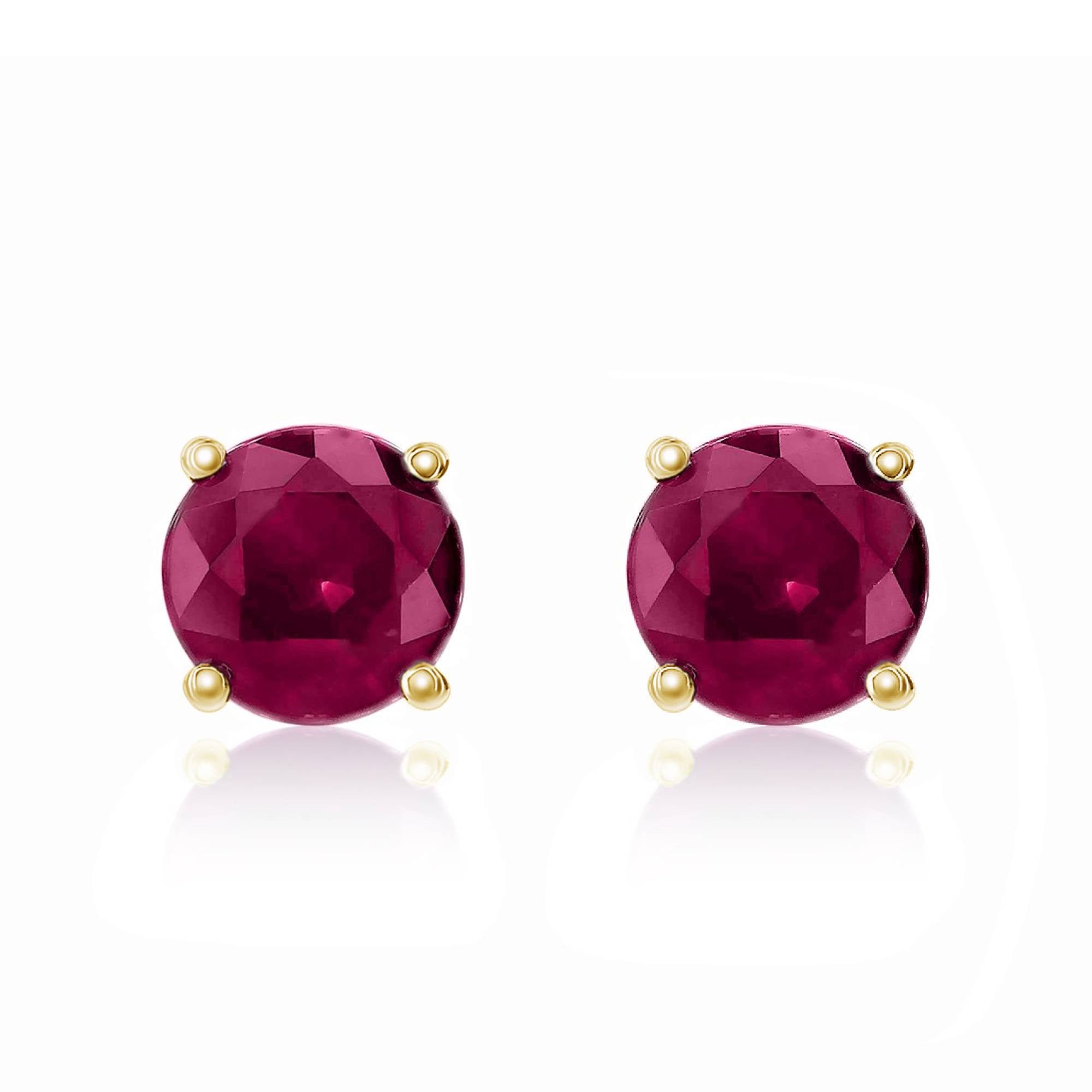 18k Gold Ruby Stud Earrings from Smyth Jewelers - 5 mm Size