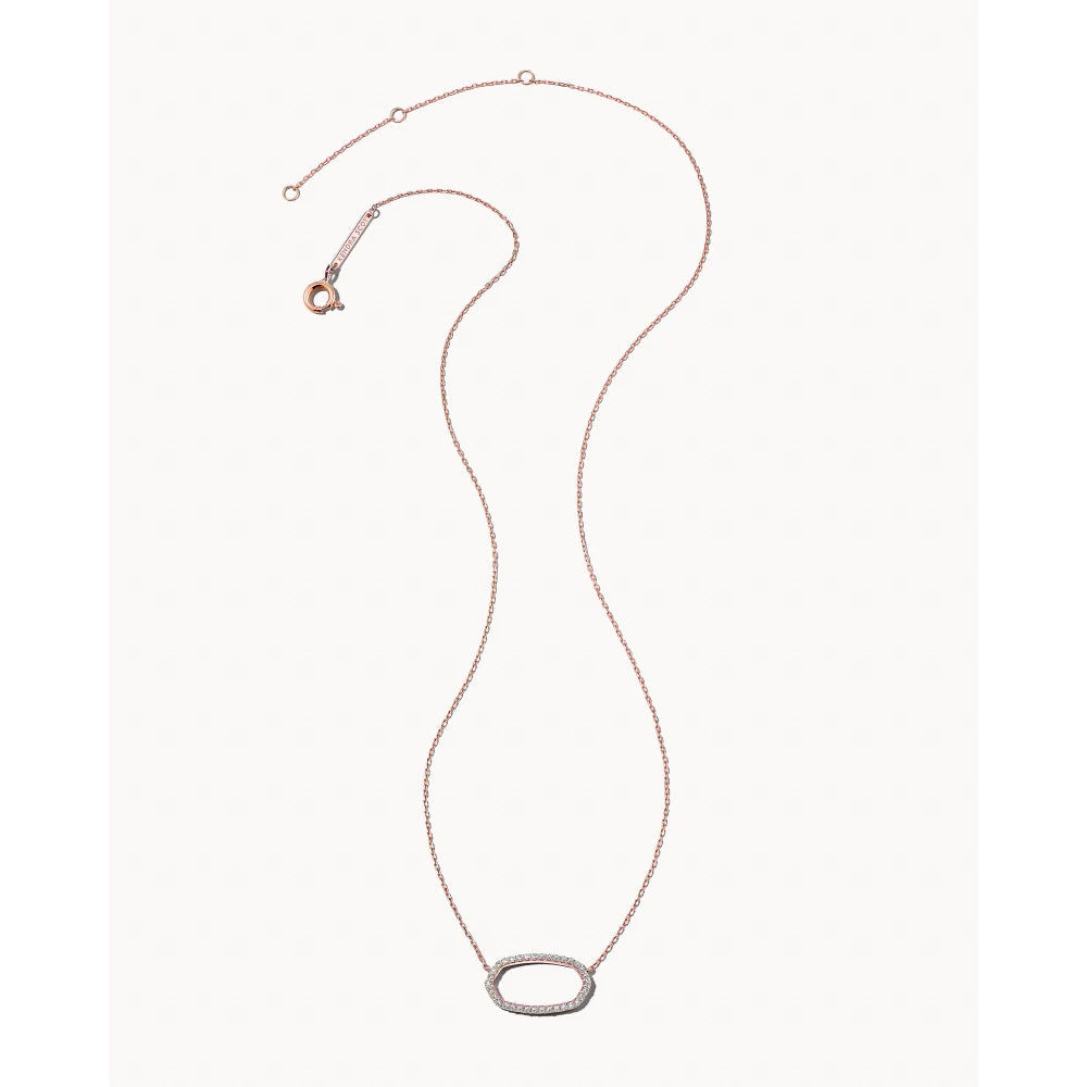Kendra Scott Elisa 14k Rose Gold Open Frame Diamond Pendant Necklace for Women - A Timeless Jewelry Piece