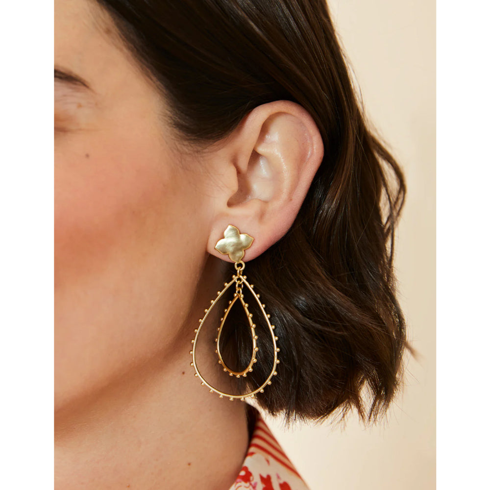 Spartina 18kt Matte Gold Plated Richmond Hill Teardrop Style Earrings for Women
