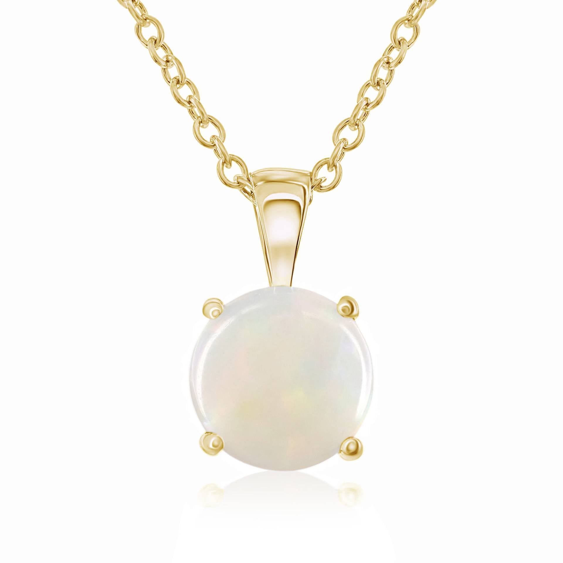 Smyth Jewelers 14k Gold Opal Gemstone Pendant Necklace for Fashion Lovers