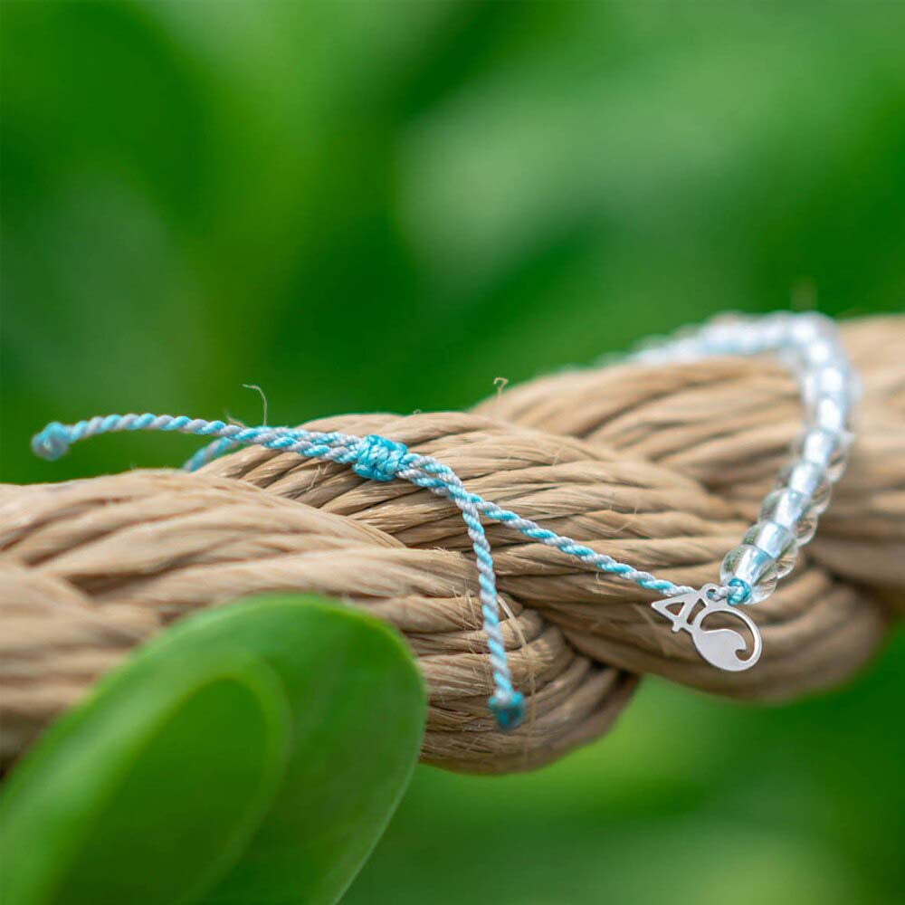 4Ocean Light Blue & Grey Beaded Dolphin Conservation Bracelet