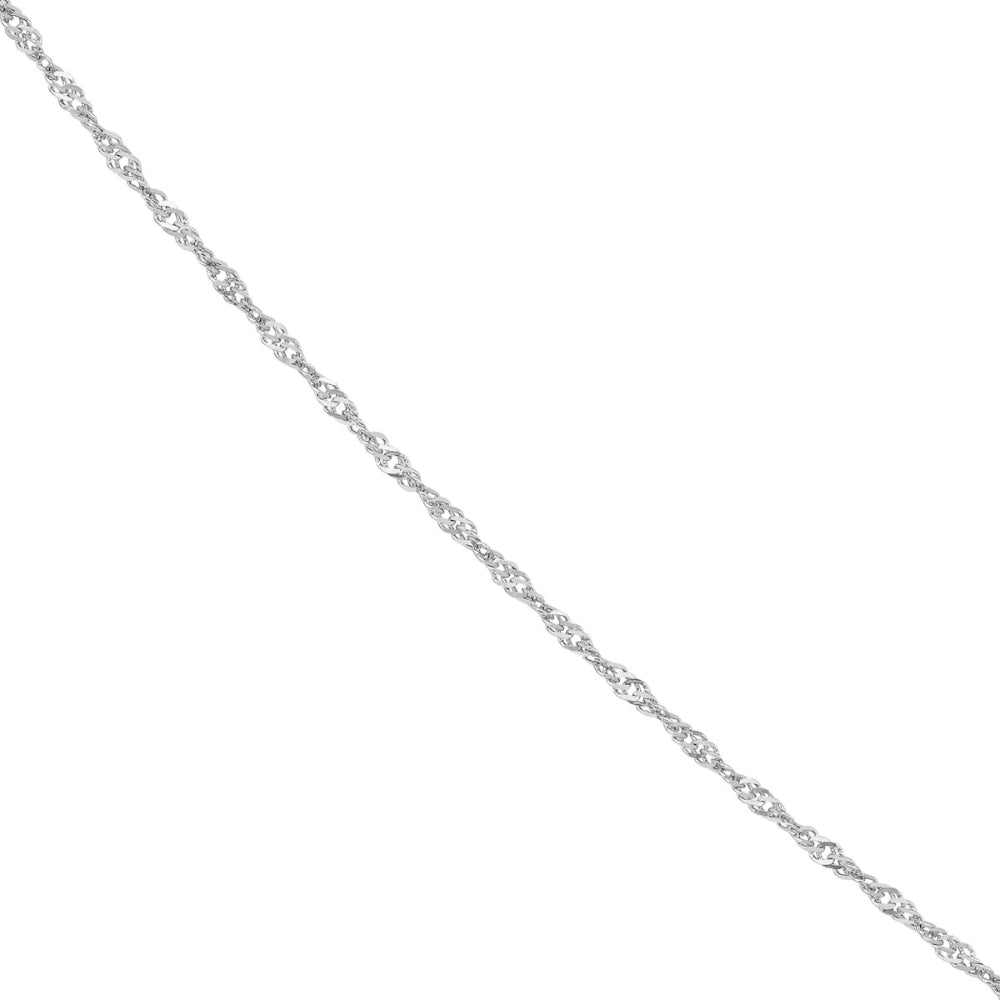 14k White Gold 1.15mm Twisted Singapore Chain for Elegant Look