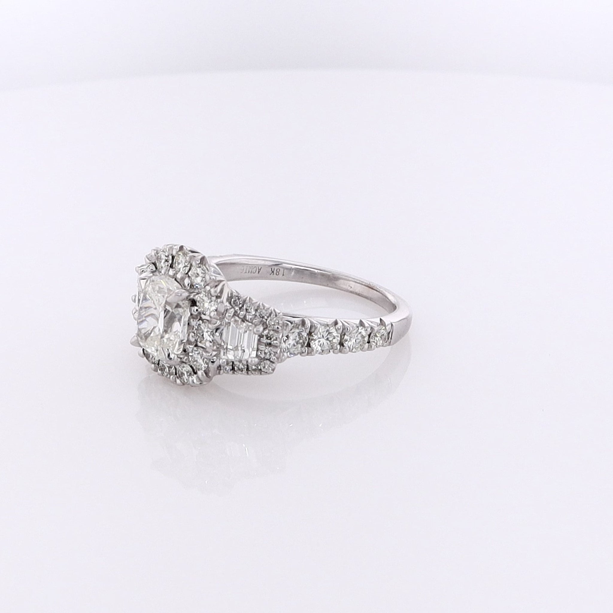 18K White Gold Engagement Ring by Estate Henri Daussi with GIA Certified 1.01ct Diamond