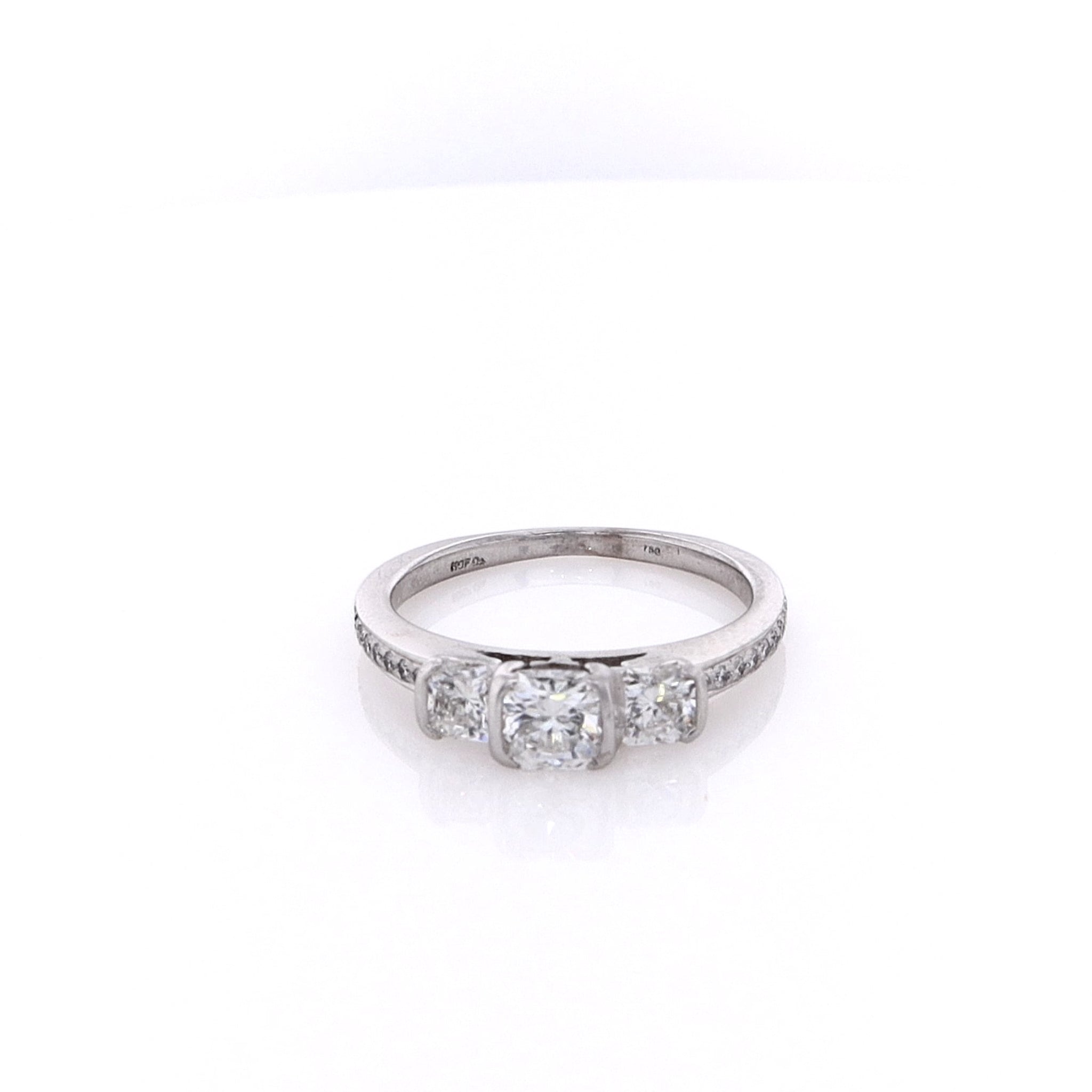 18K White Gold Hearts on Fire Diamond Engagement Ring, Size 7
