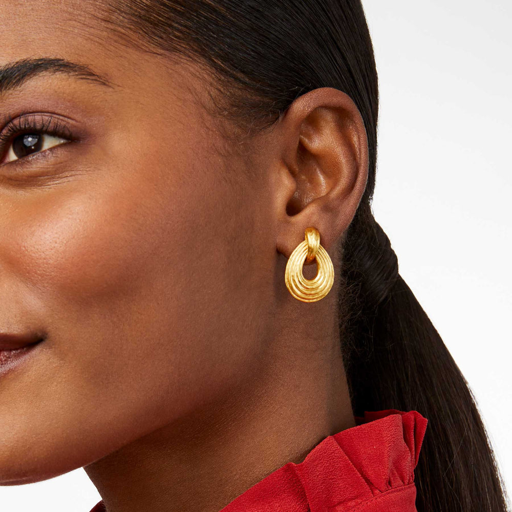 Julie Vos 1 - inch 24k Gold Plated Havana Demi Doorknocker Earrings