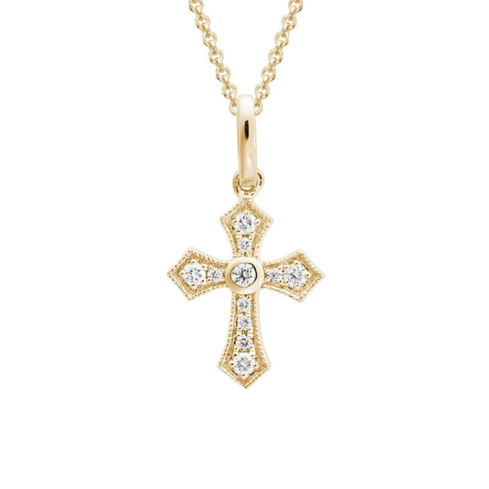 Exquisite 14k Gold Diamond Cross Pendant Necklace for Faithful Display