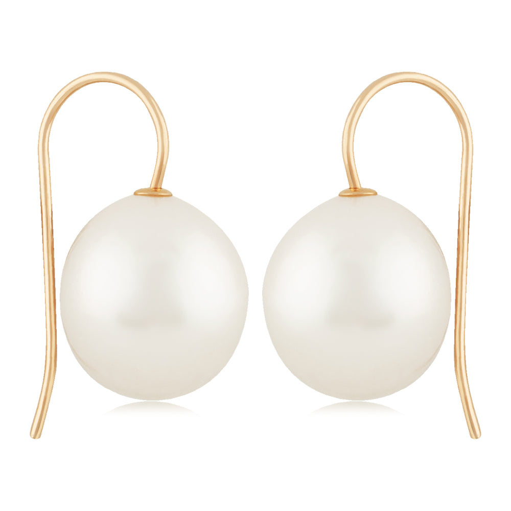 Exquisite 14k Yellow Gold Baroque Pearl Drop Earrings for Elegant Looks