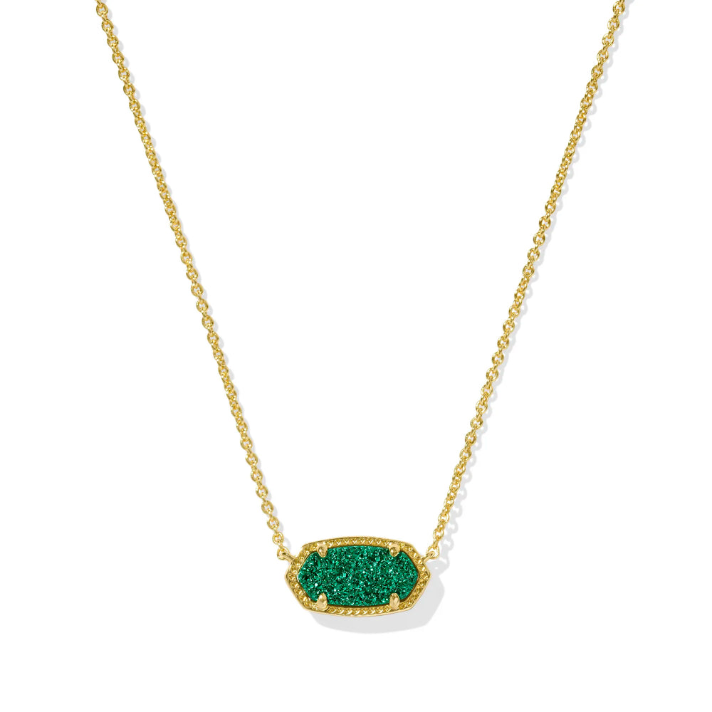Kendra Scott Elisa Gold Short Pendant Necklace Featuring Drusy Stone - A Versatile Jewelry Piece