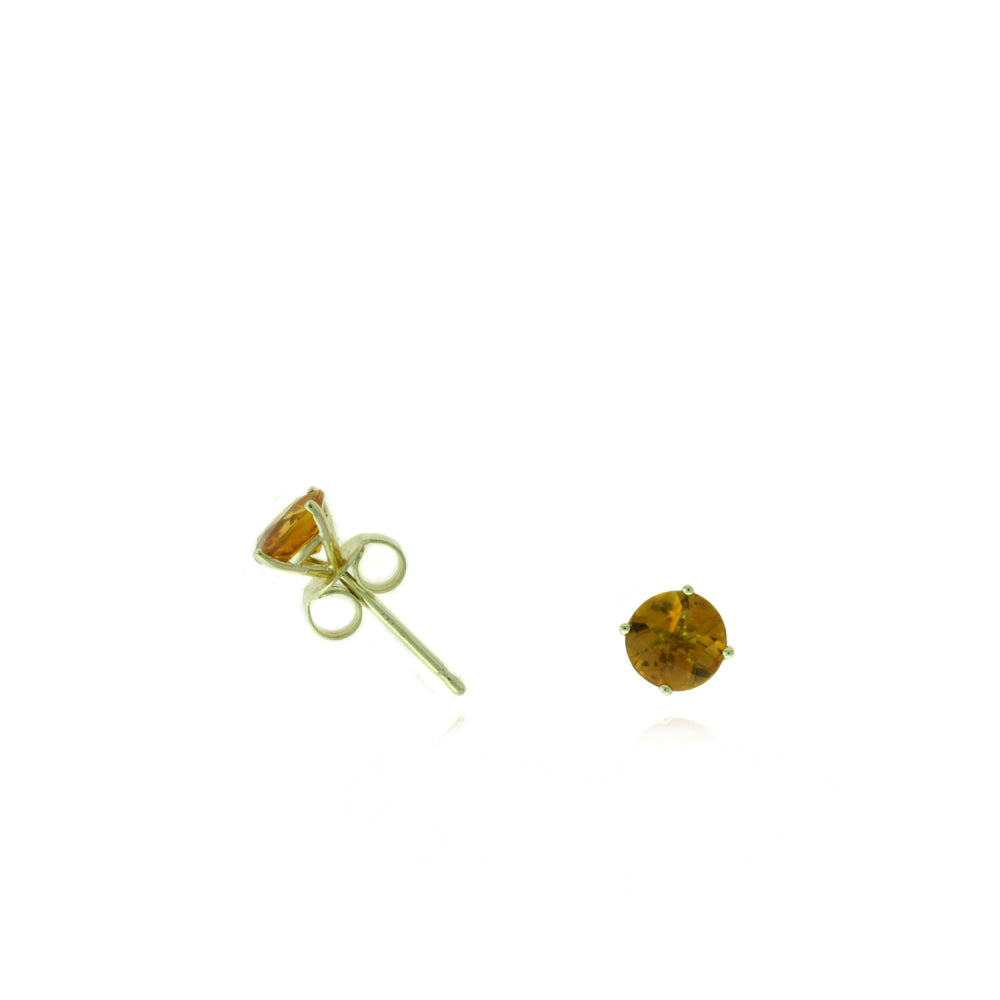 Stunning 14k Yellow Gold 5mm Semi - Precious Gemstone Stud Earrings for Women
