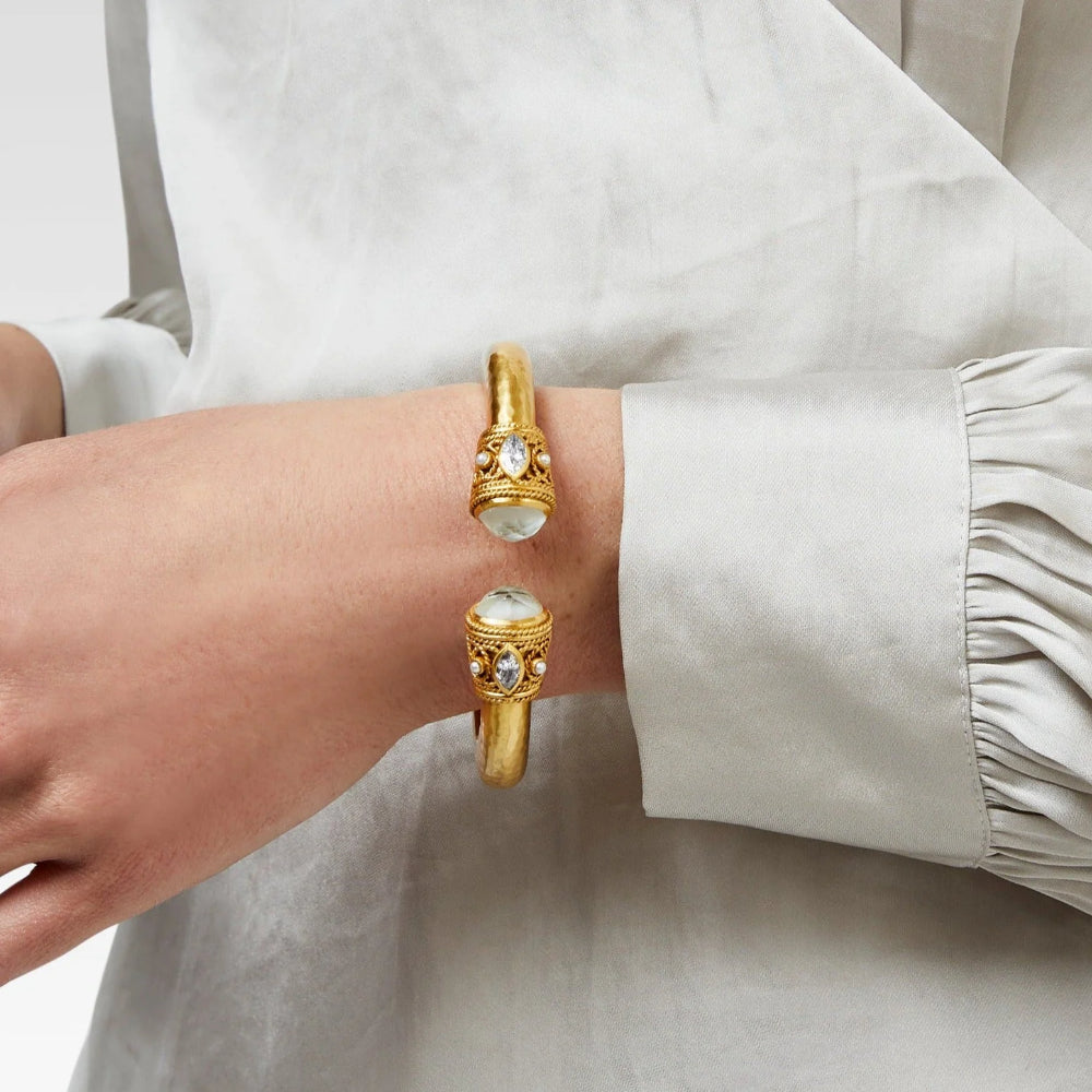 Julie Vos Monaco Style Demi Cuff with Freshwater Pearls and CZ
