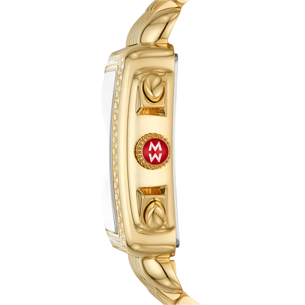 Michele Deco 18k Gold-Plated Luxury Diamond Swiss Chronograph Watch