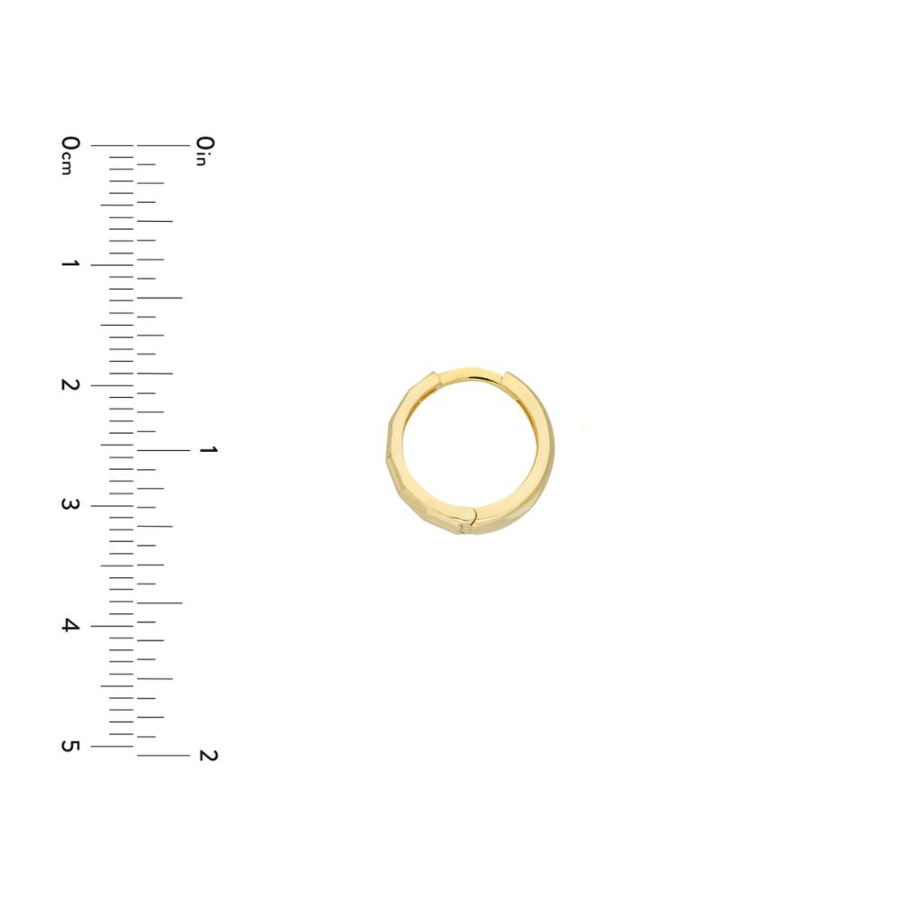 Exquisite 14k Gold Reversible Diamond-Cut Hoop Earrings for Women