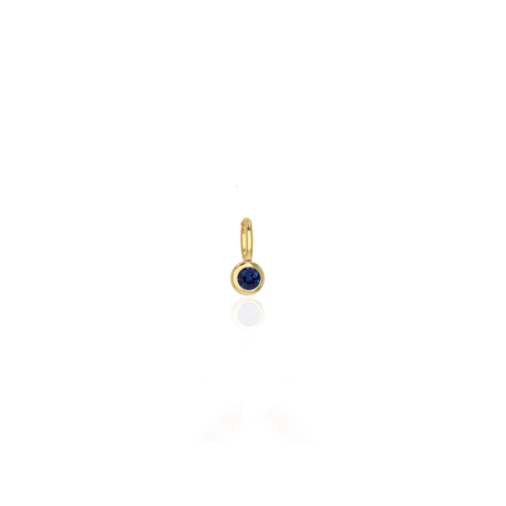 14k Gold Delicate Mini Sapphire Bezel Charm by Rachel Reid