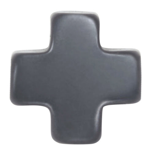 enewton Signature Cross Gold Pattern 3mm Bead Stretch Bracelet - Charcoal Color, 7.25 Inches