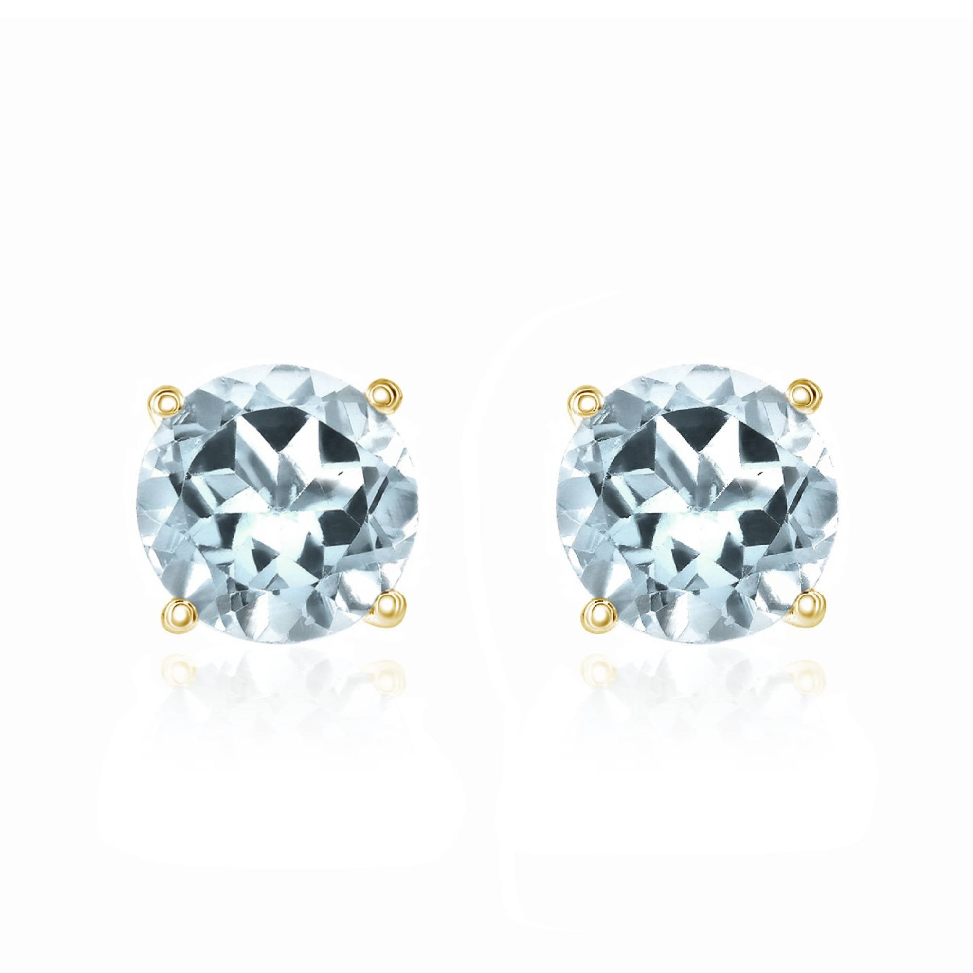 14k Gold Aquamarine Stud Earrings by Smyth Jewelers