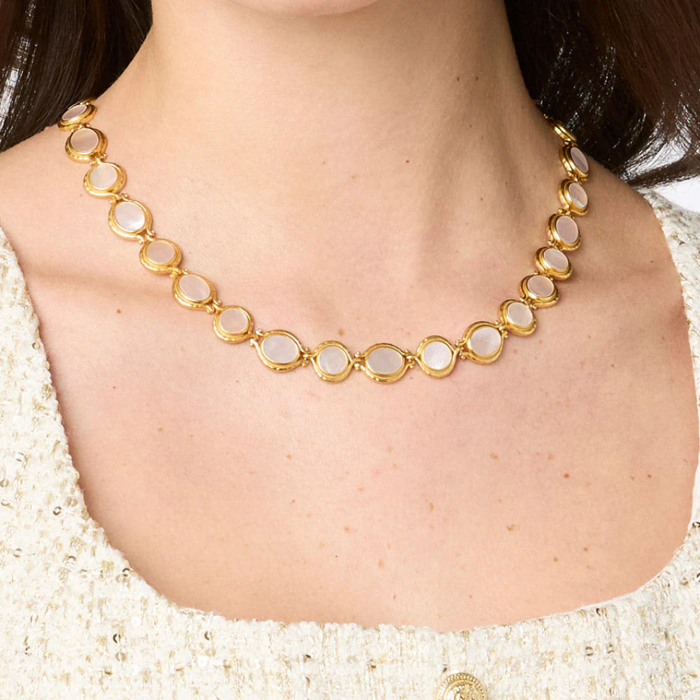 Julie Vos Adjustable Mother of Pearl Saratoga Tennis Necklace