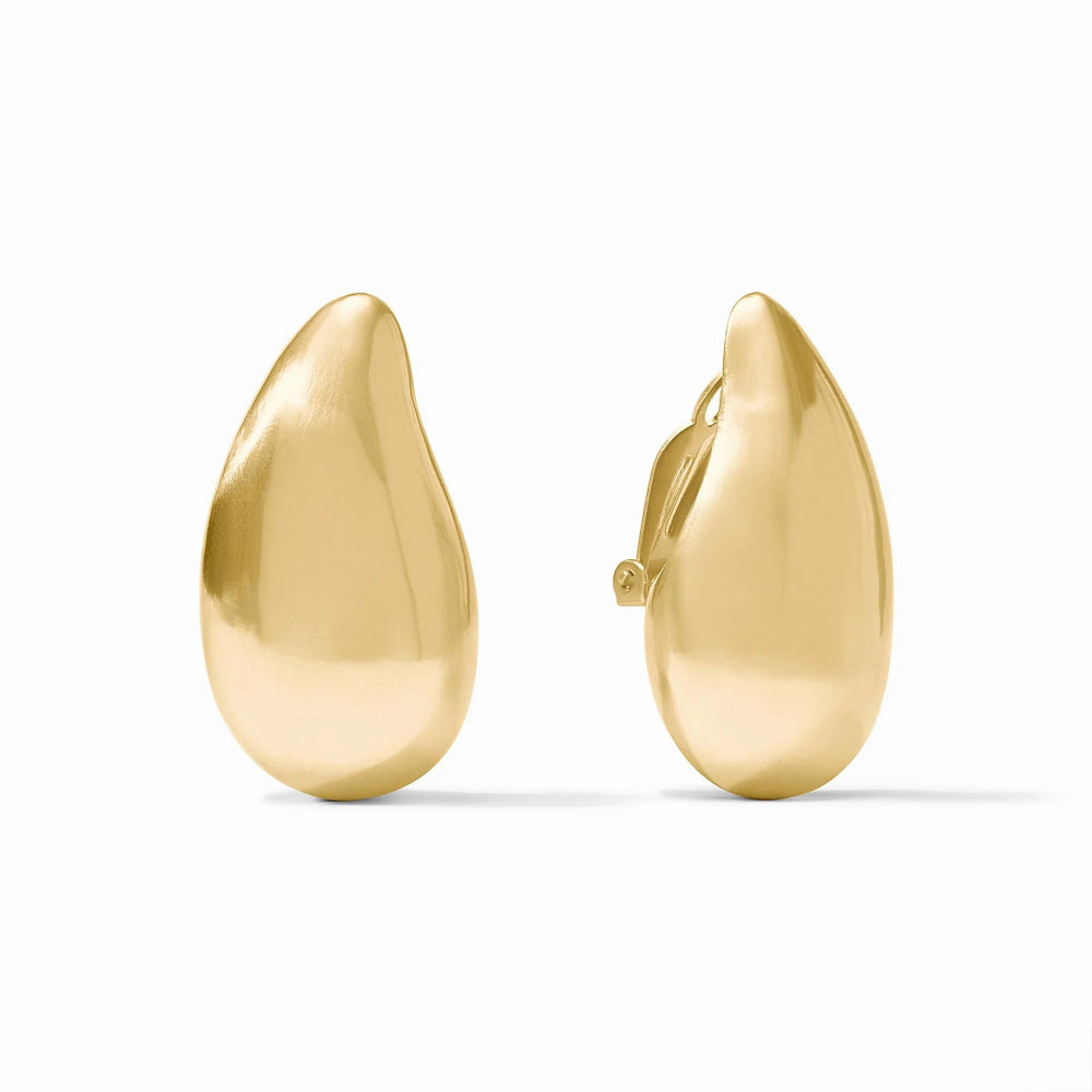 Julie Vos Fashionable Wave-Style Clip-On Earrings for Women