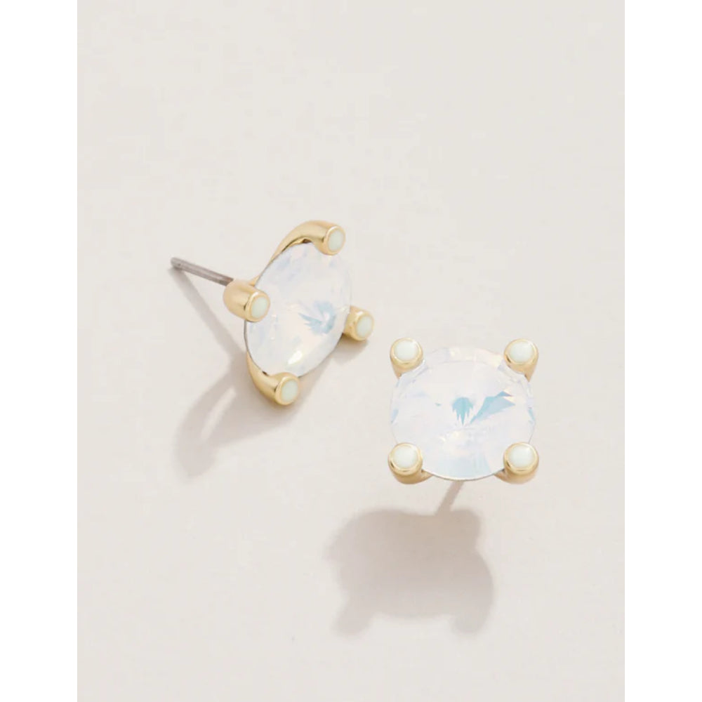 Sparkling White Opal Stud Earrings - Spartina Clara Collection