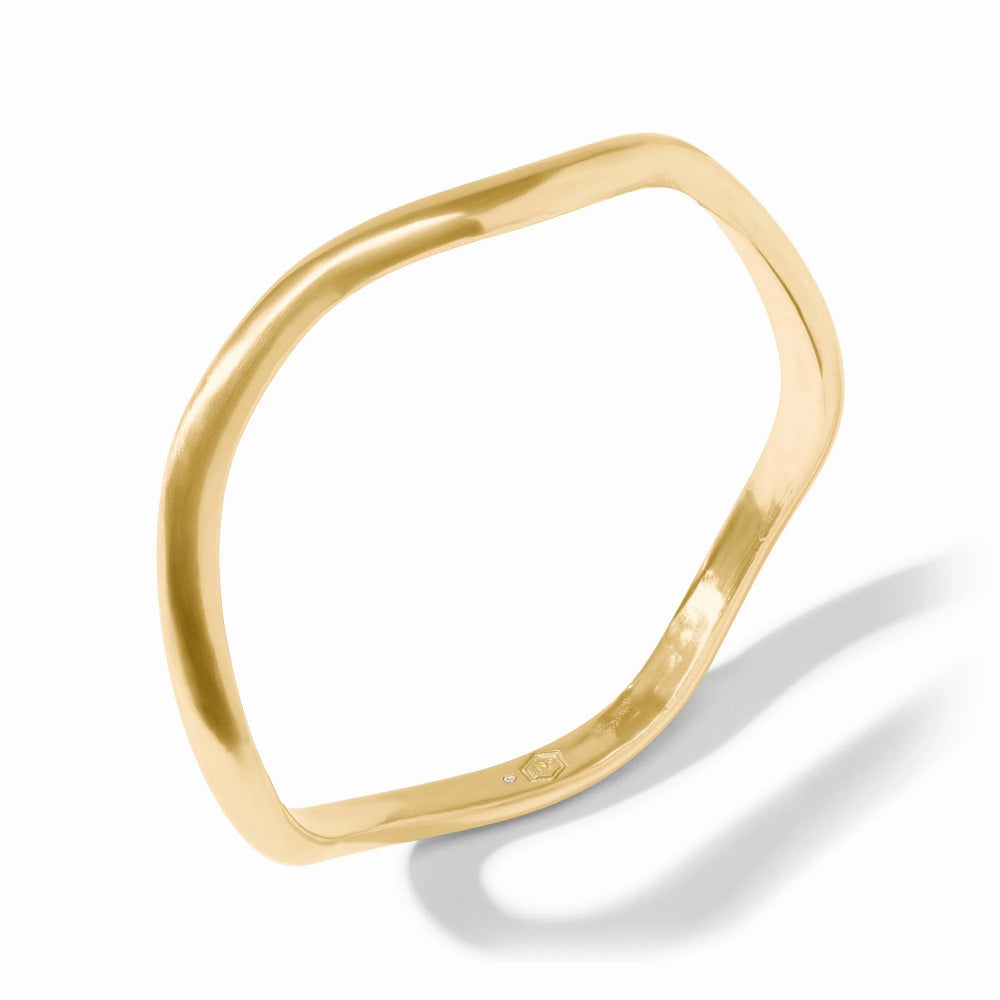 Julie Vos 24K Gold Plated Wave - Style Bangle in Small and Medium Sizes