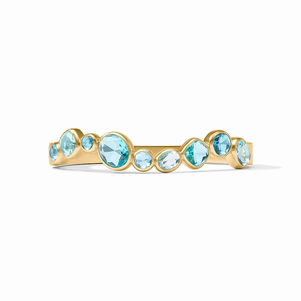Julie Vos Sparkling Gemstone Hinge Bangle with 24K Gold Plate