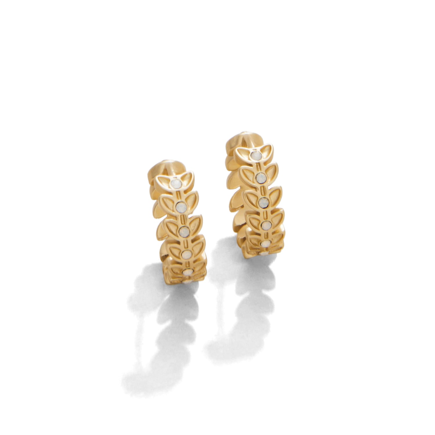 Stunning White Opal Spartina Parkwood Hoop Earrings