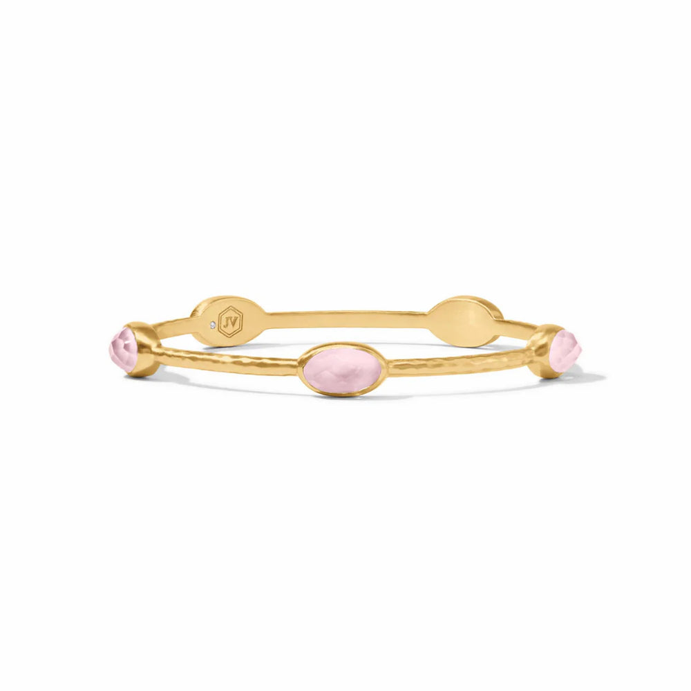 Julie Vos Exquisite Ivy Stone Hand - Etched Golden Bangle Jewelry