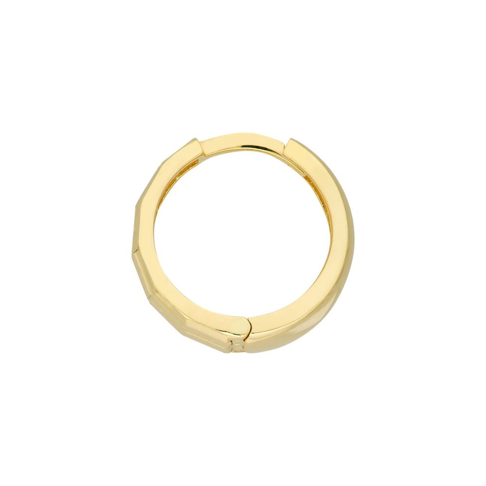 Exquisite 14k Gold Reversible Diamond-Cut Hoop Earrings for Women