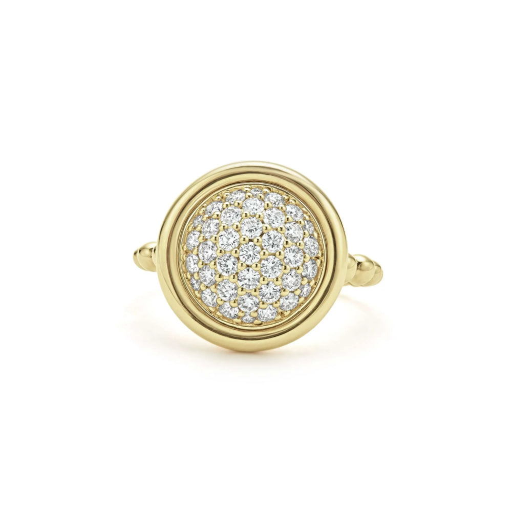 Exquisite Lagos 18k Gold Meridian Circle Diamond Statement Ring for Women