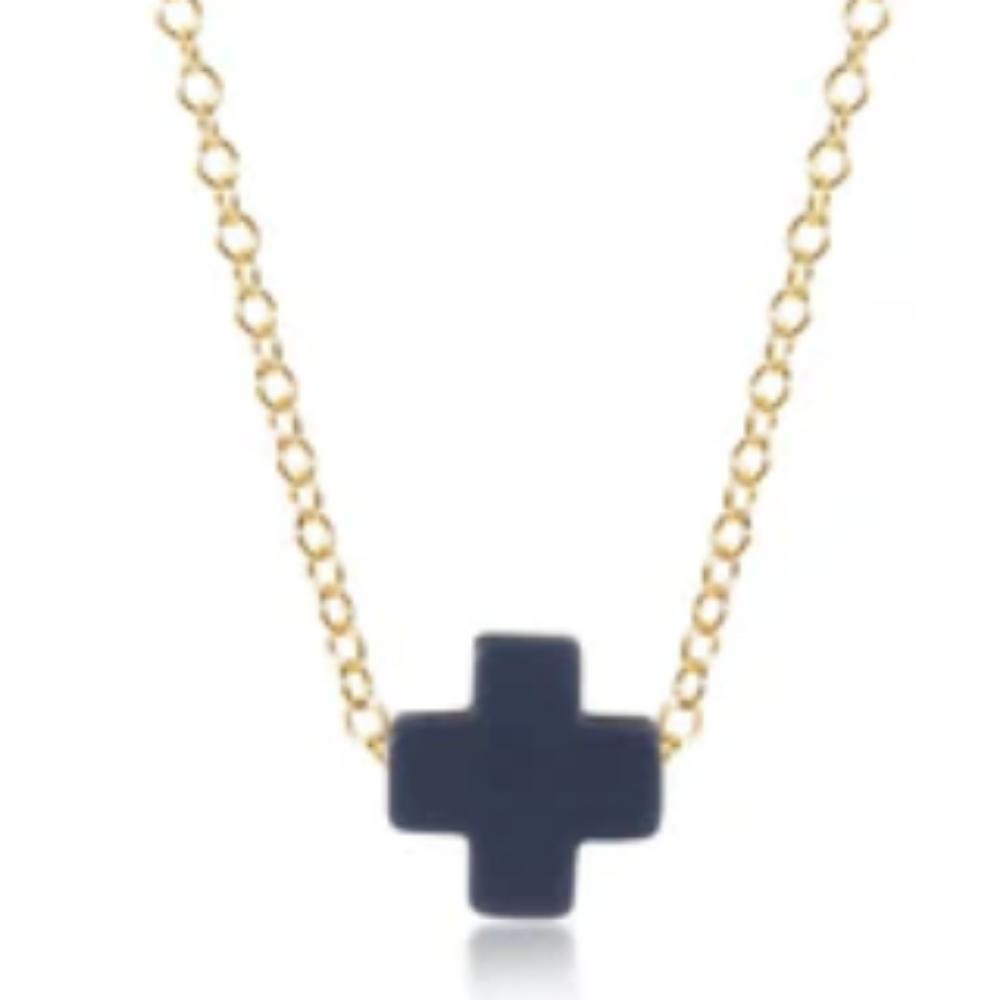Enewton 14kt Gold-Filled Navy Signature Cross Necklace for E-Girls