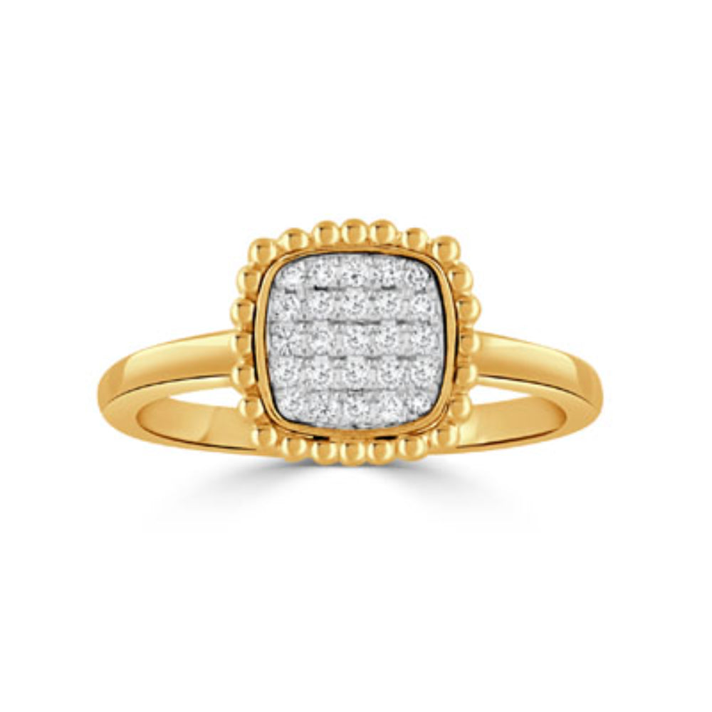 Exquisite 18k Gold Two-Tone Cluster Diamond Ring for Women's Jewelry