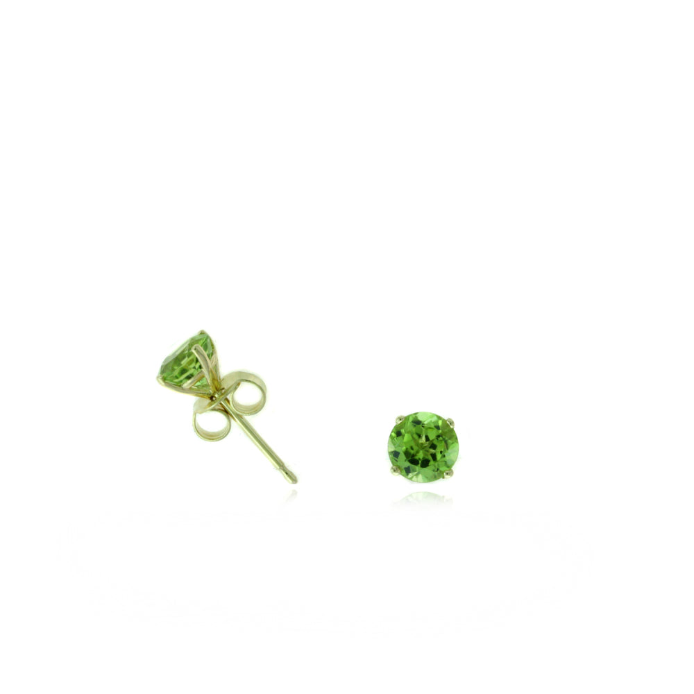 Stunning 14k Yellow Gold 5mm Semi - Precious Gemstone Stud Earrings for Women