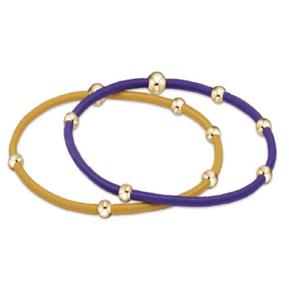 enewton essentials Hair Accessories - Gameday Deep Purple and Golden Yellow Hair Bracelets Set of Two