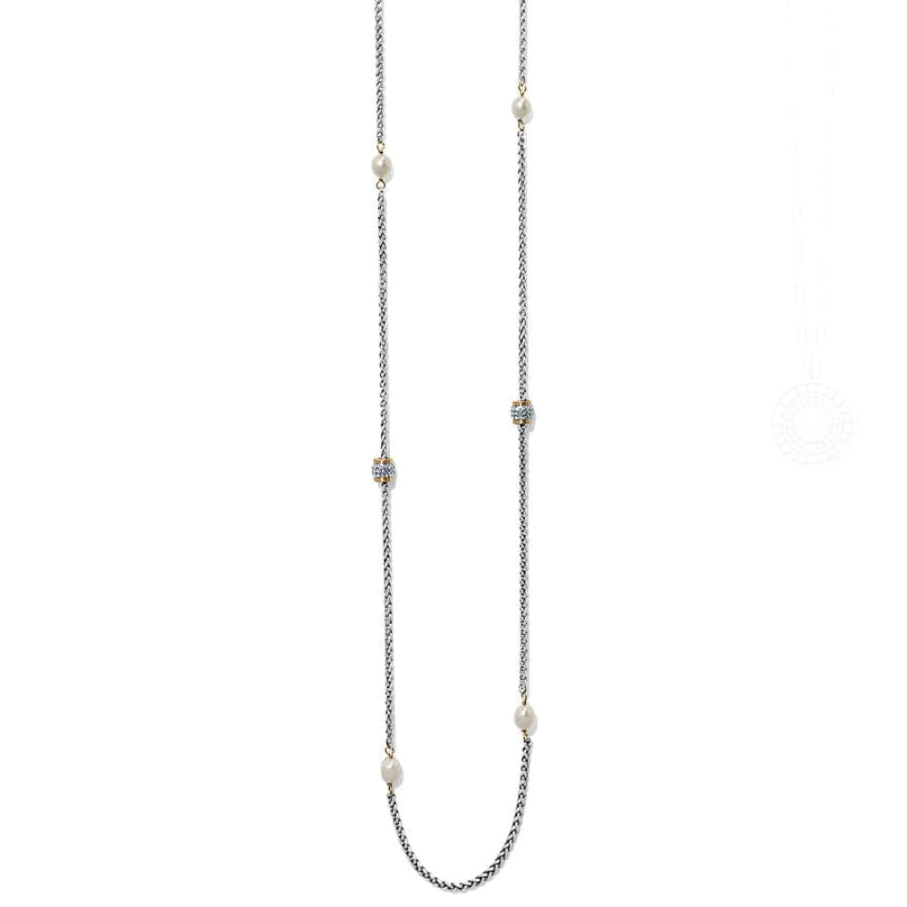 Brighton Meridian Petite Two - Tone Long Necklace Crafted with Freshwater Pearl Beads