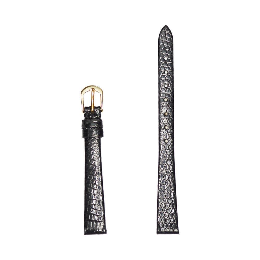 Genuine Lizard Leather Watch Band for Ladies in Stylish Black