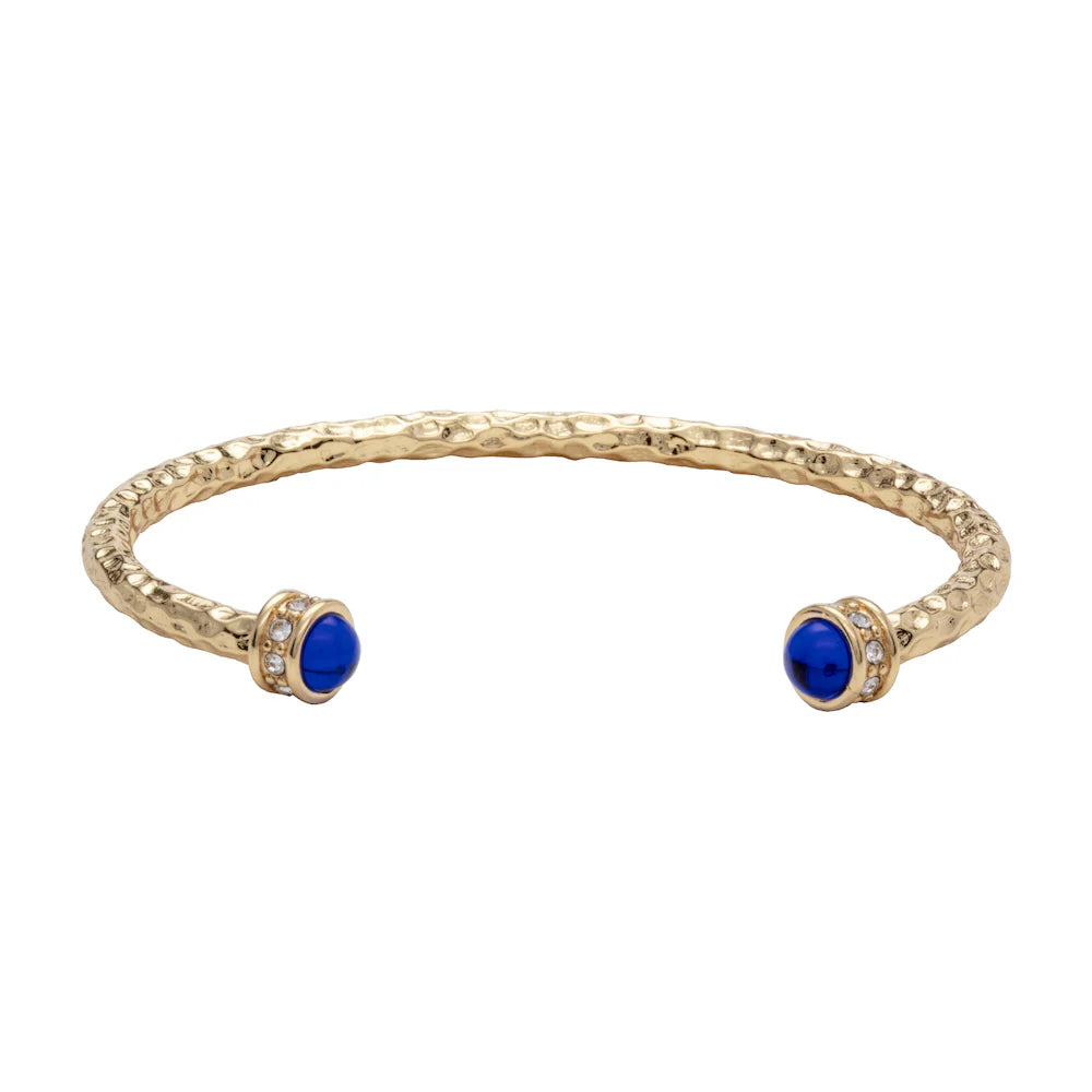18ct Gold Plated Premium Brass Halcyon Days Hammered Torque Bangle