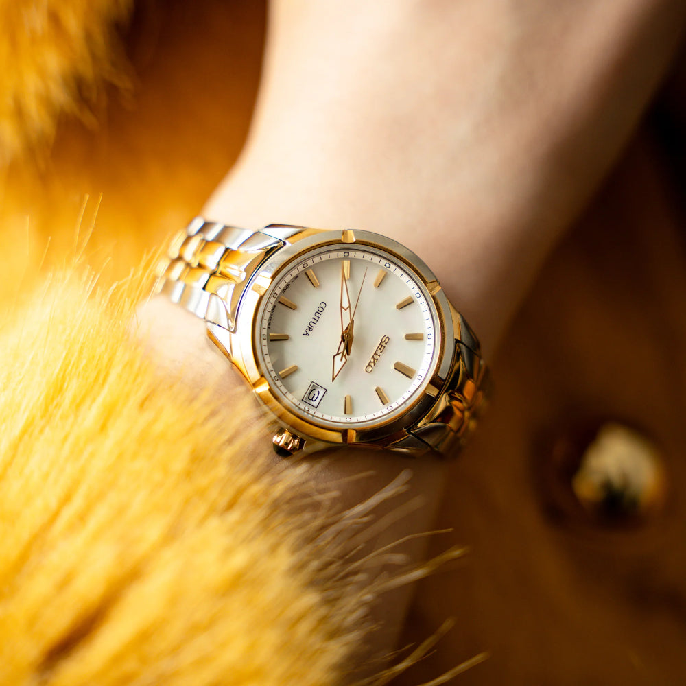 34mm Seiko Two-Tone Coutura Quartz Watch with Sapphire Crystal
