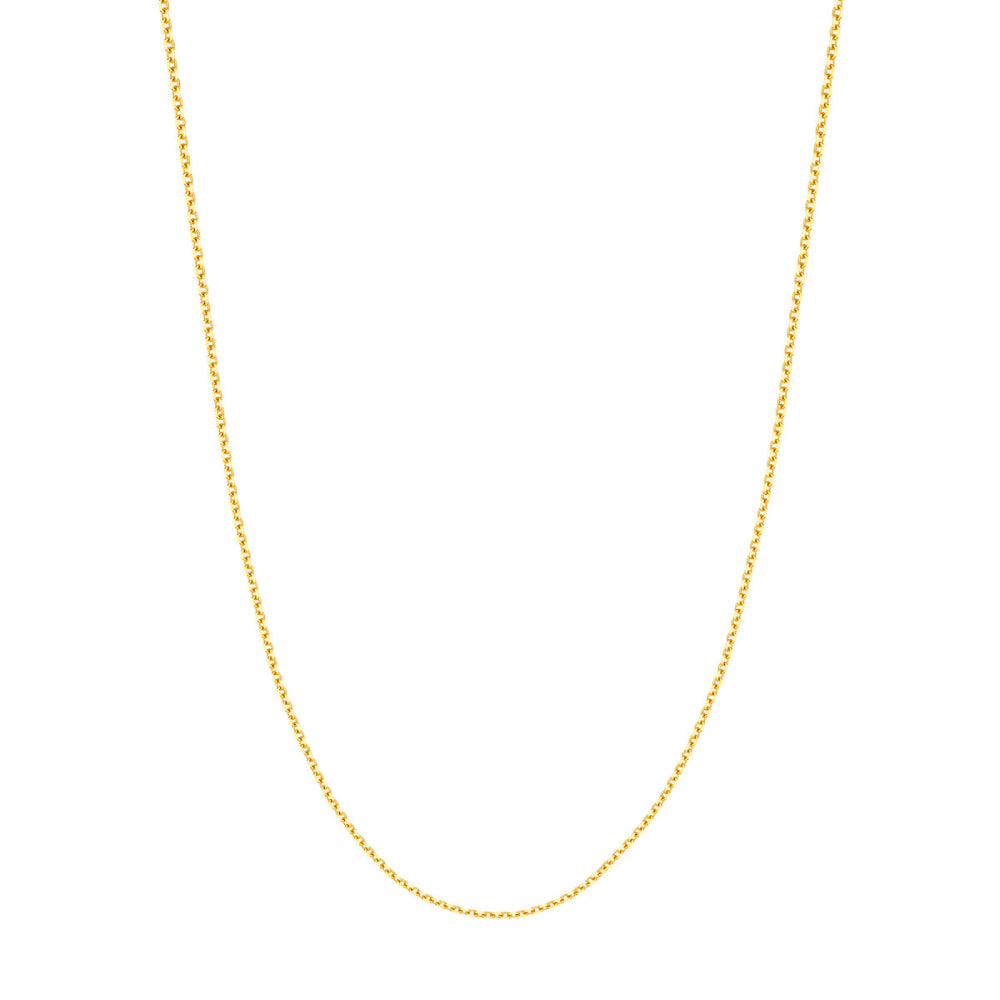 14k Yellow Gold Diamond-Cut Cable Chain Necklace, 18 Inches in Length