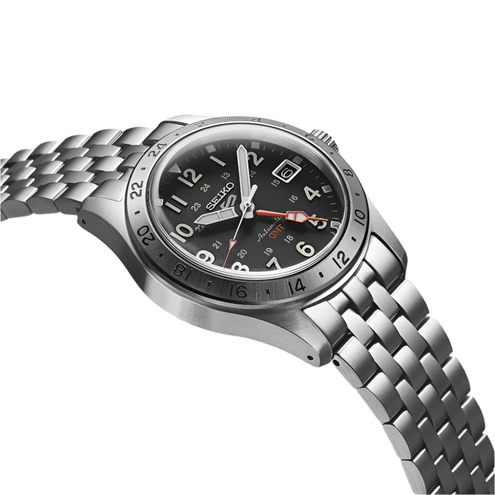 Seiko 5 Sports Field GMT Automatic Watch with Red Prominent Hand