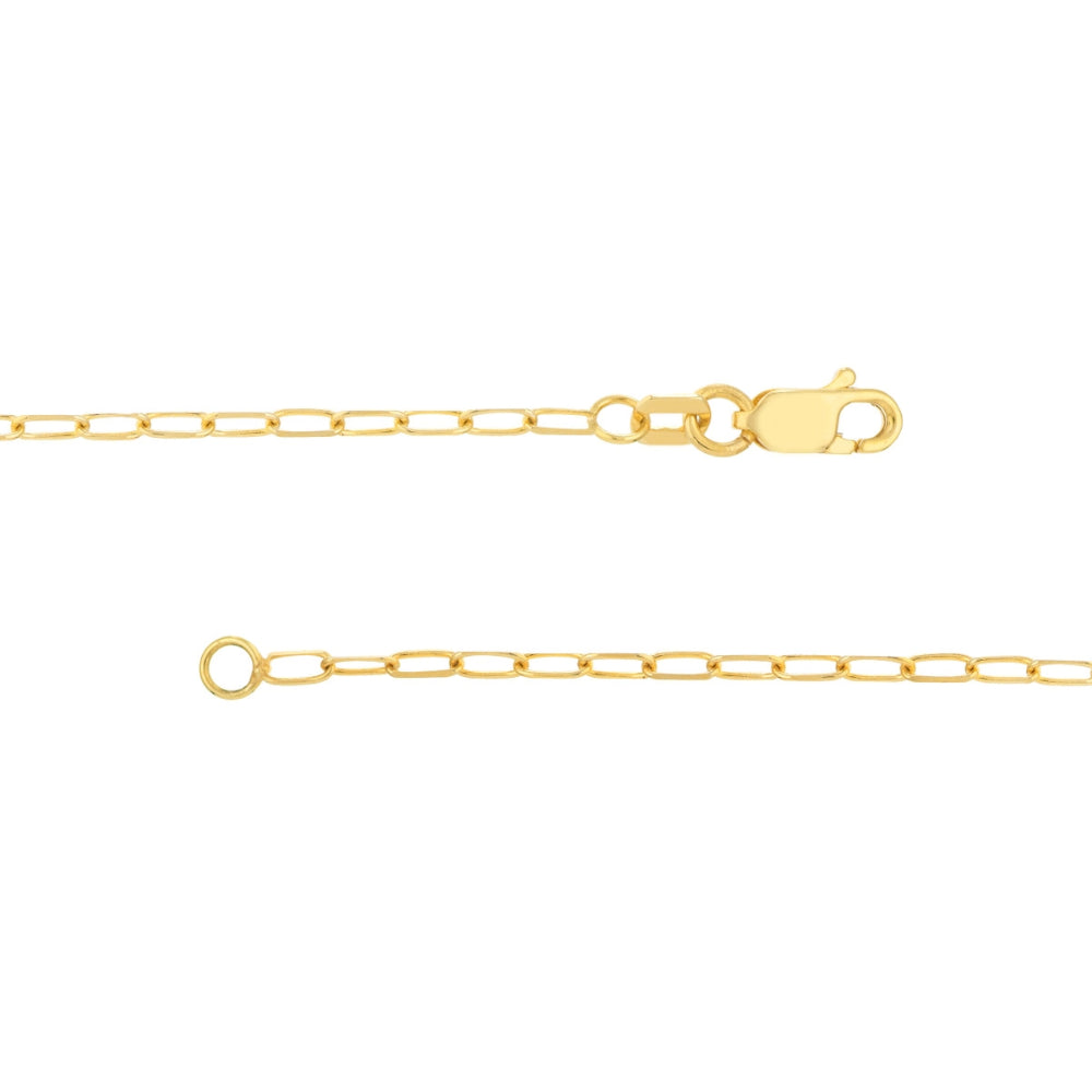 Engravable 14k Yellow Gold Disc Pendant Necklace with 22-Inch Chain