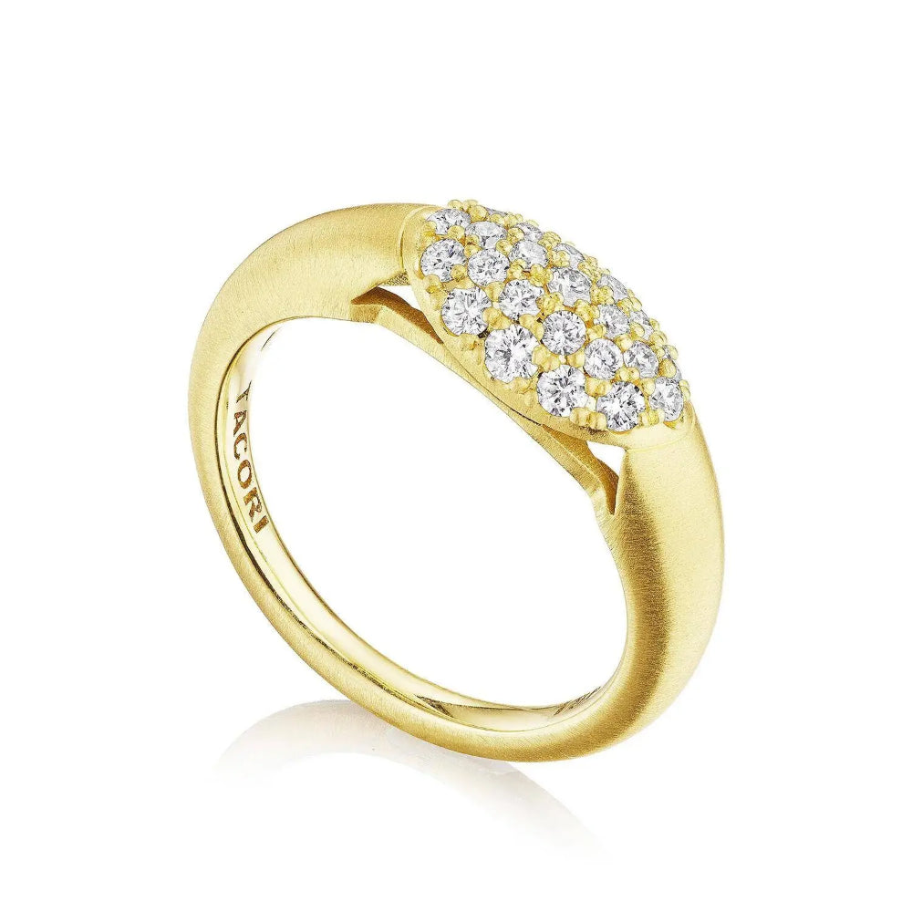 Tacori 18k Petite Dome Crescent Eclipse Ring with Satin Finish