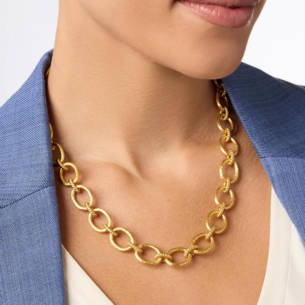 Julie Vos 24K Gold Plated Nassau Demi Link Adjustable Necklace
