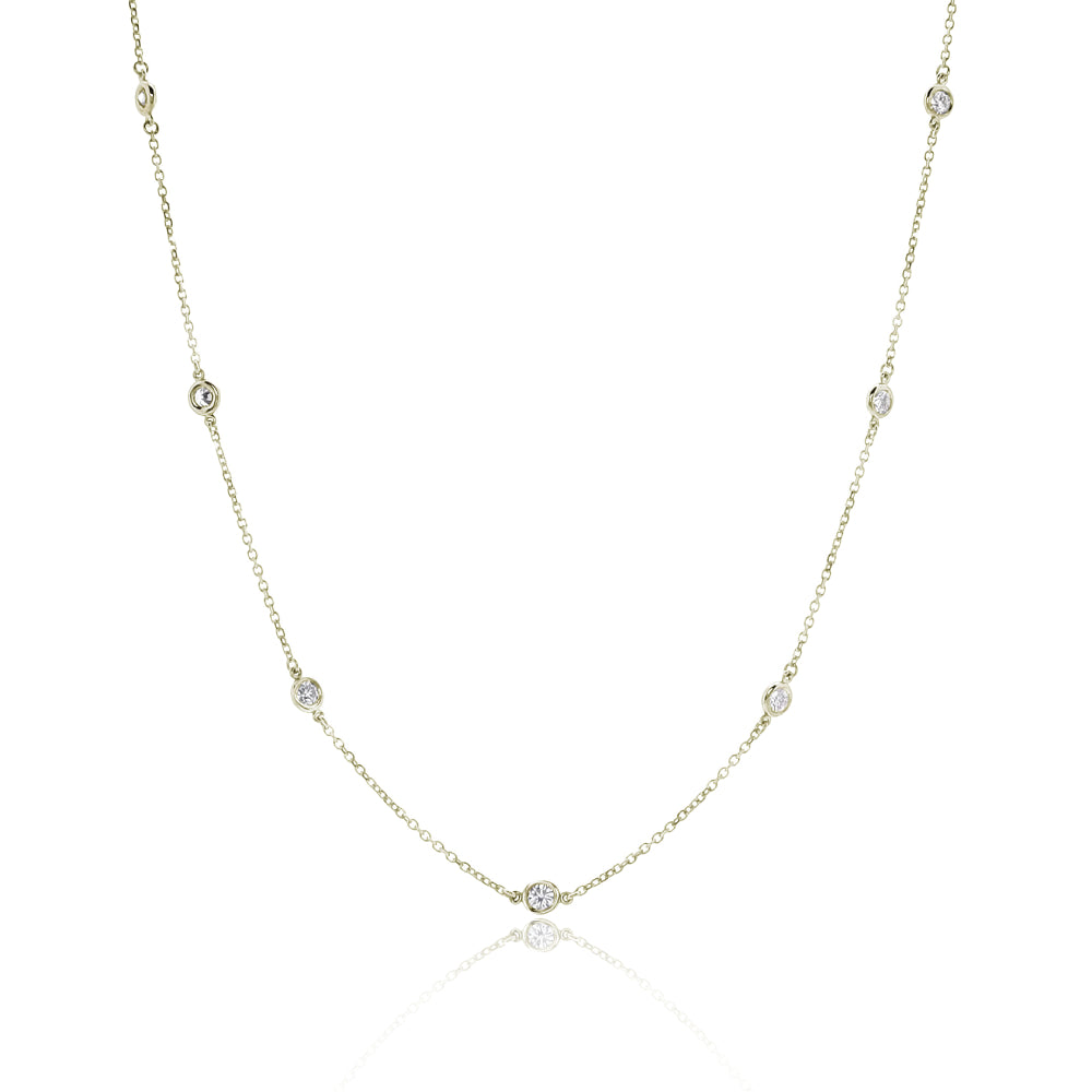 Smyth Diamond Classics 14k Gold Adjustable Diamond Necklace with Round Brilliant Cuts