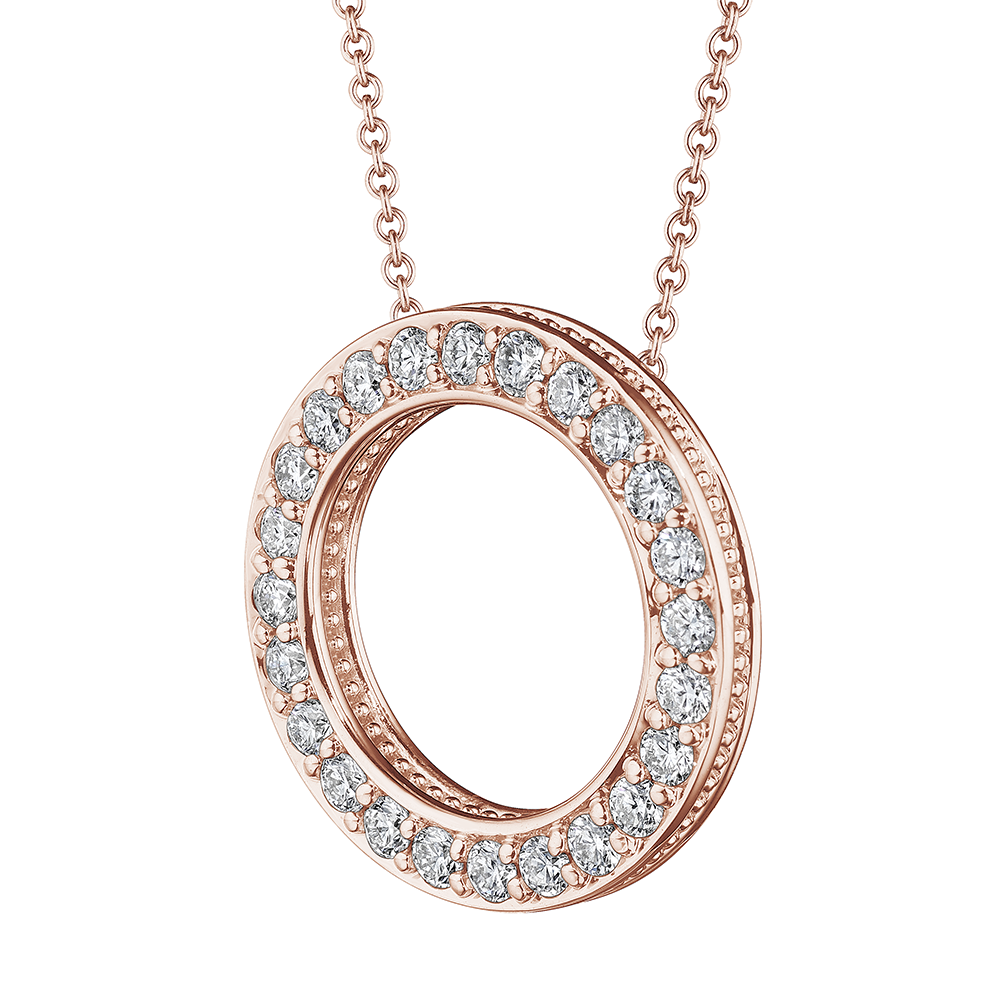 Verragio 18k Gold Diamond Circular Pendant Necklace for Exquisite Jewelry Lovers