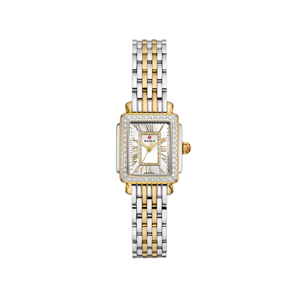 Michele Deco Madison Mini 18k Gold-Plated Two-Tone Diamond Ladies' Wristwatch